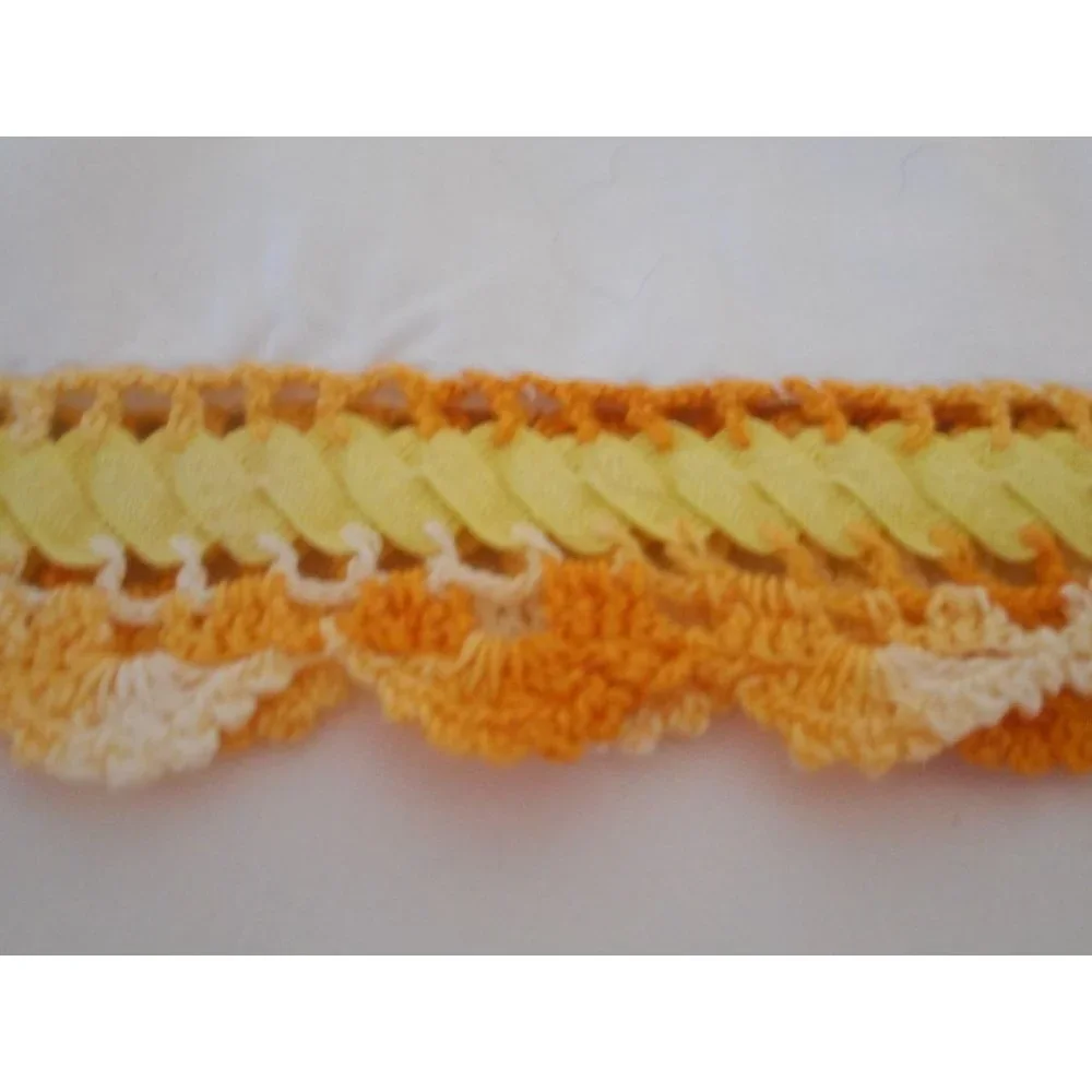 Vintage orange crocheted edge trim Standard Pillowcase USA Fieldcrest